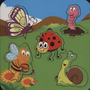 کتاب پازل چوبی آشنایی با حشرات (5 تکه)